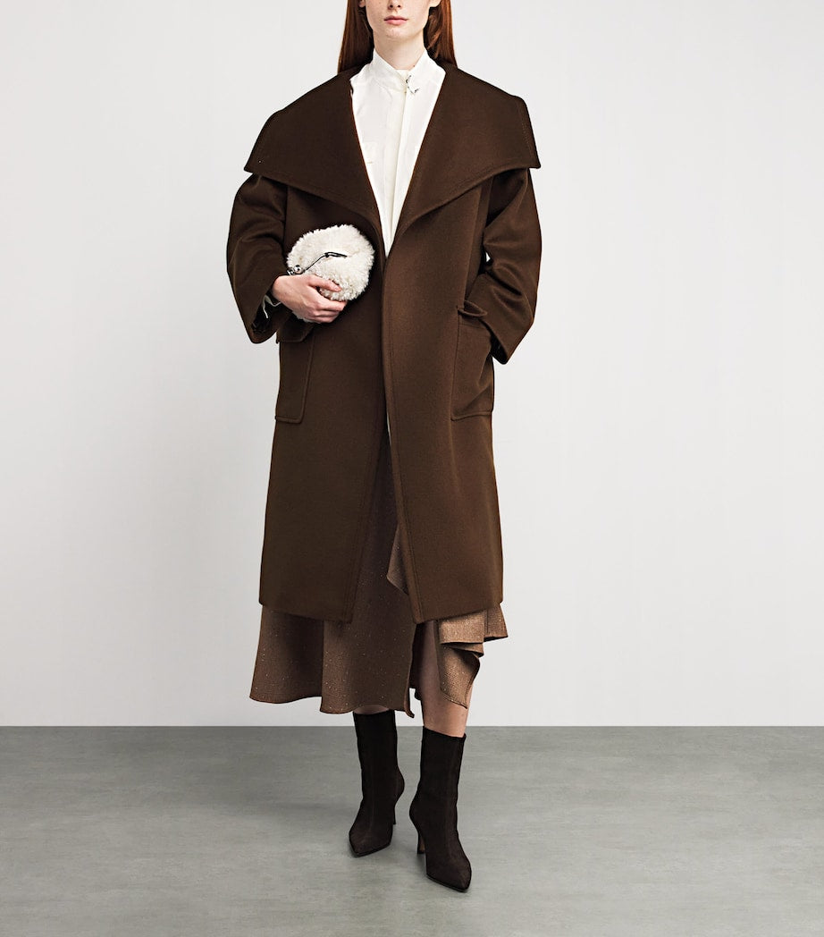 MAX&Co. Brown Wool-Cashmere Wrap Coat