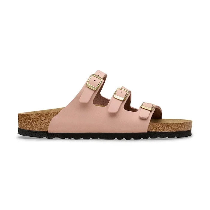 Birkenstock nubuk düz tabanlı kadın terlikleri Florida
