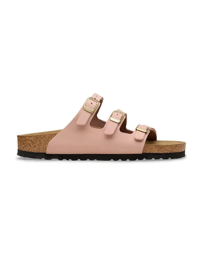 Birkenstock nubuk düz tabanlı kadın terlikleri Florida