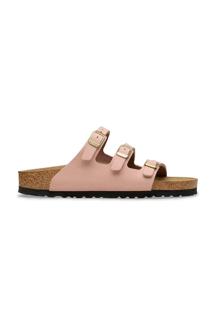 Birkenstock nubuk düz tabanlı kadın terlikleri Florida