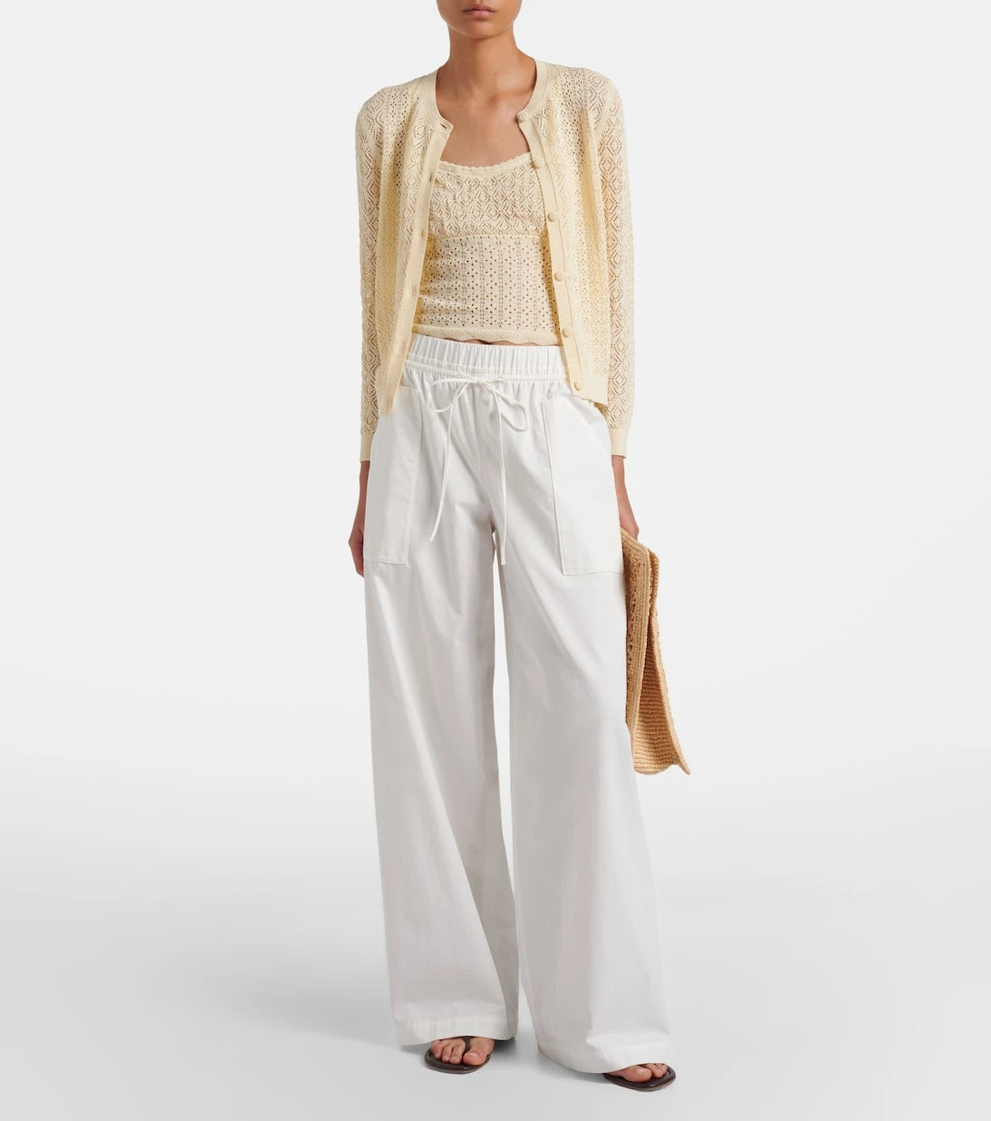 Dôen - Nadille pointelle scalloped top