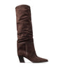 Jimmy Choo Brown Hart Stitch 60 Suede Knee-High Boots