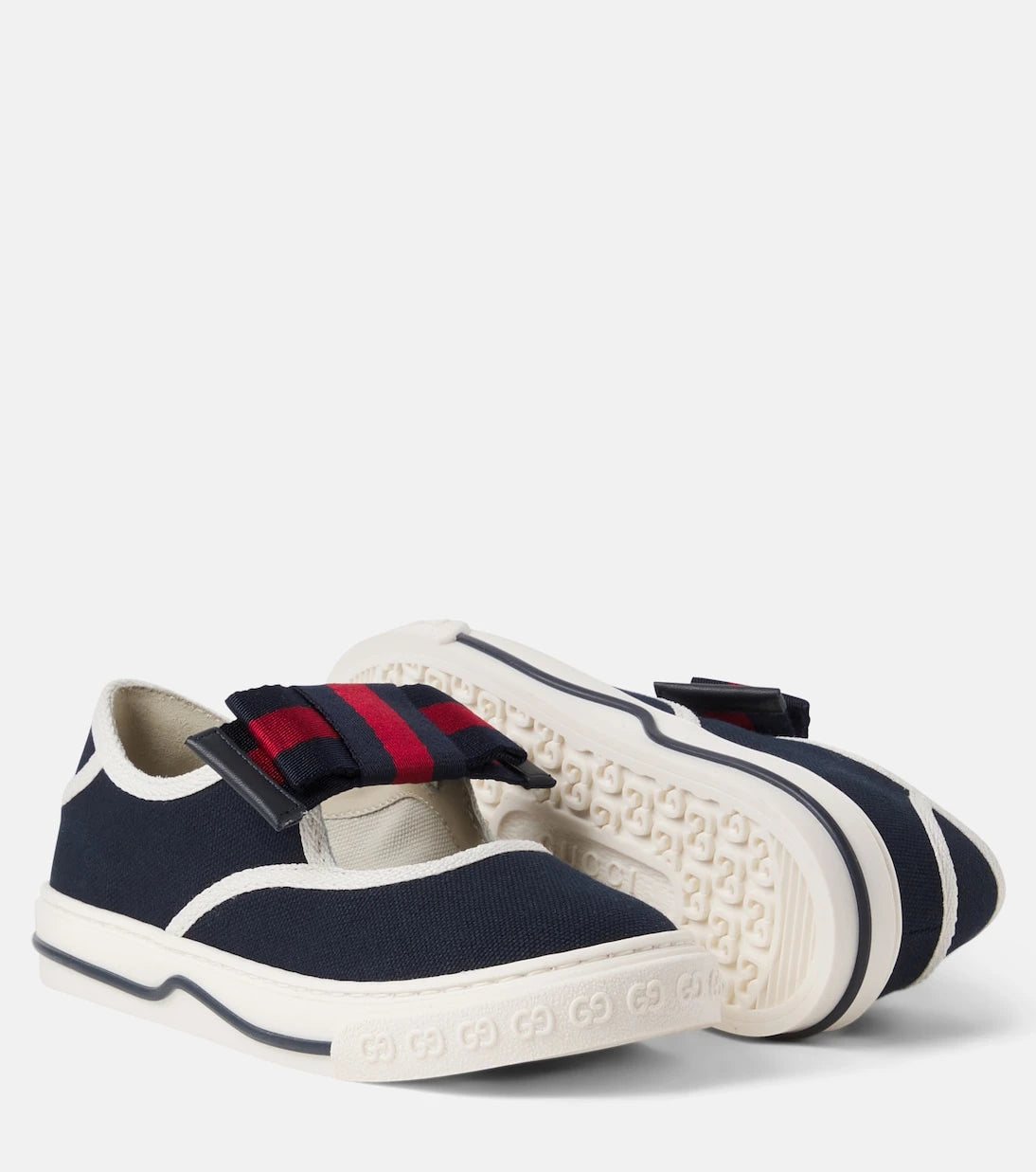 Gucci Kids - Bow-detail canvas sneakers
