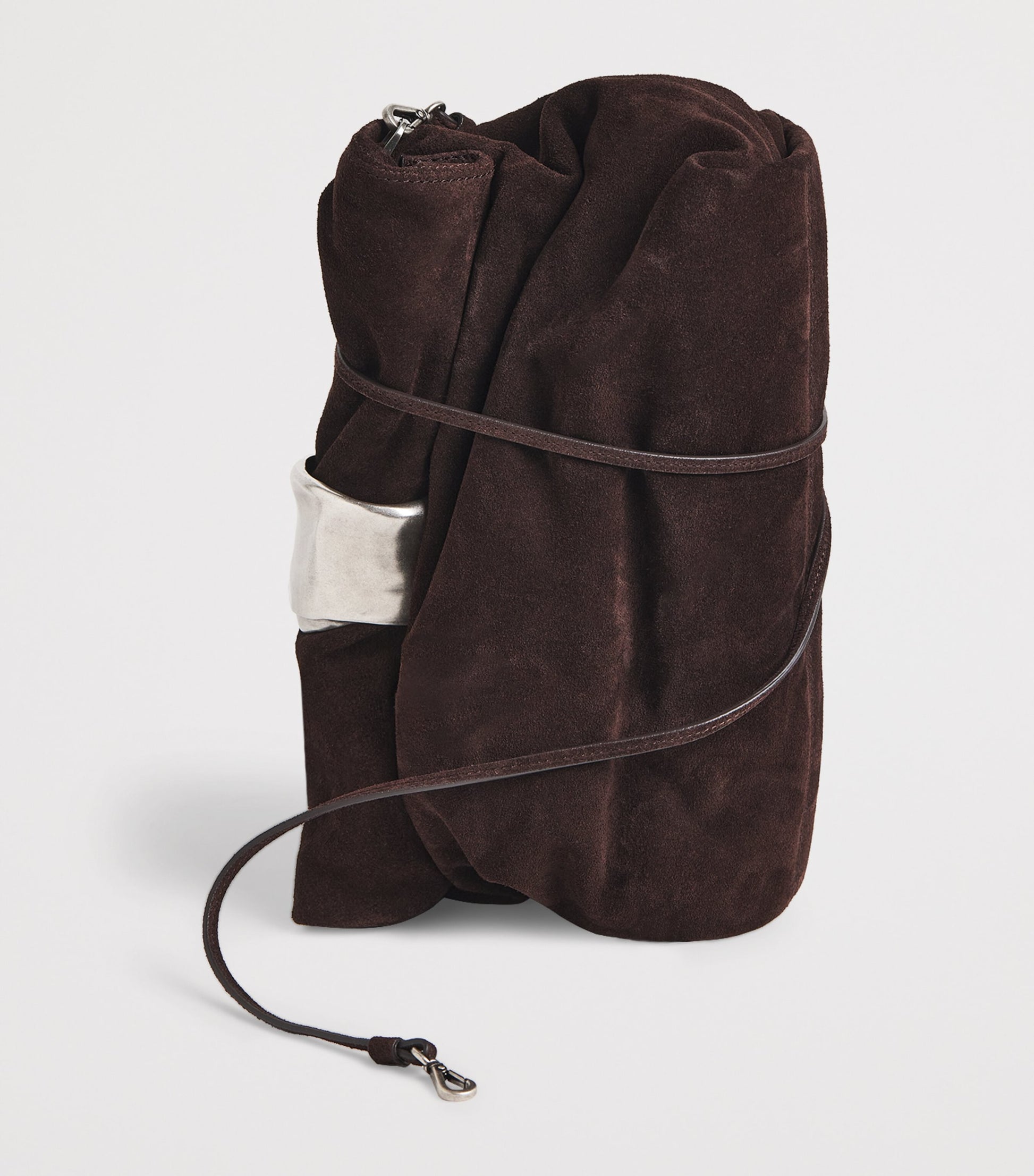 Suede Cuff Clutch Bag