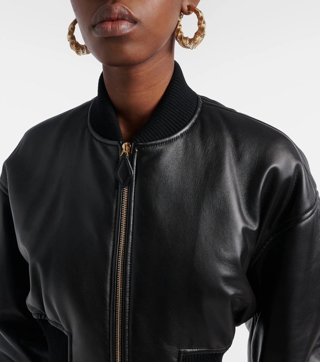 Alaïa - Leather bomber jacket