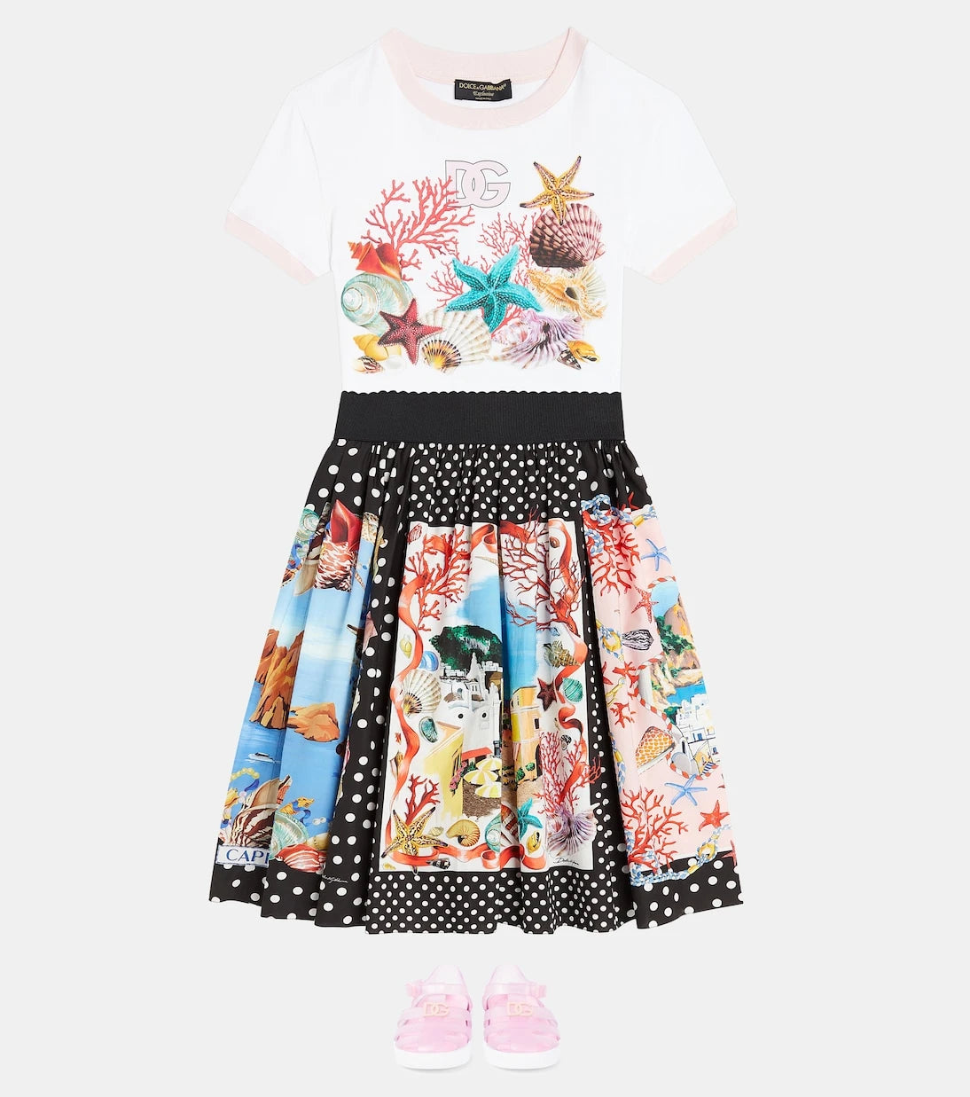 Dolce&Gabbana Kids - Capri printed cotton poplin skirt