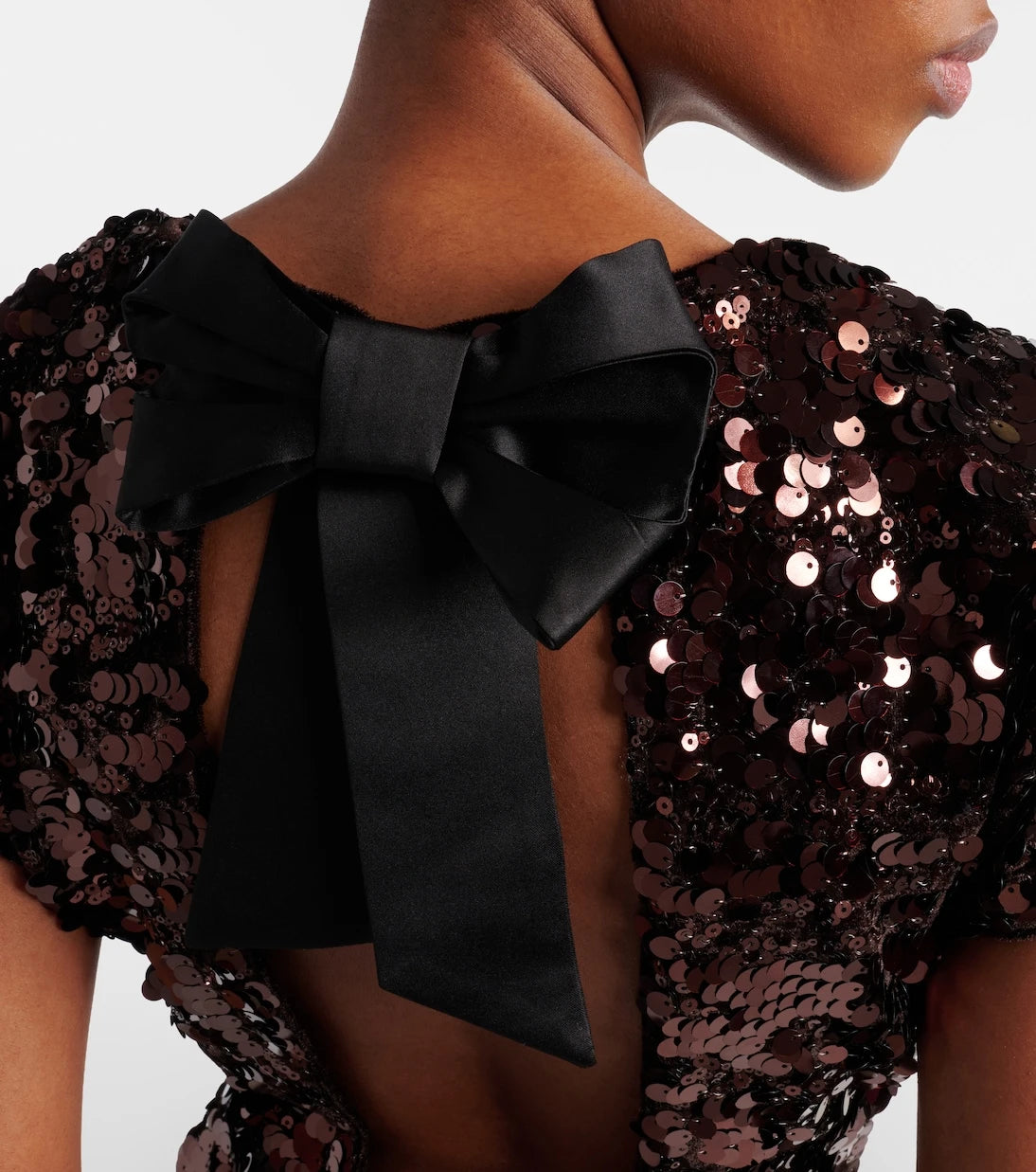 Ganni - Bow-detail sequined open-back top