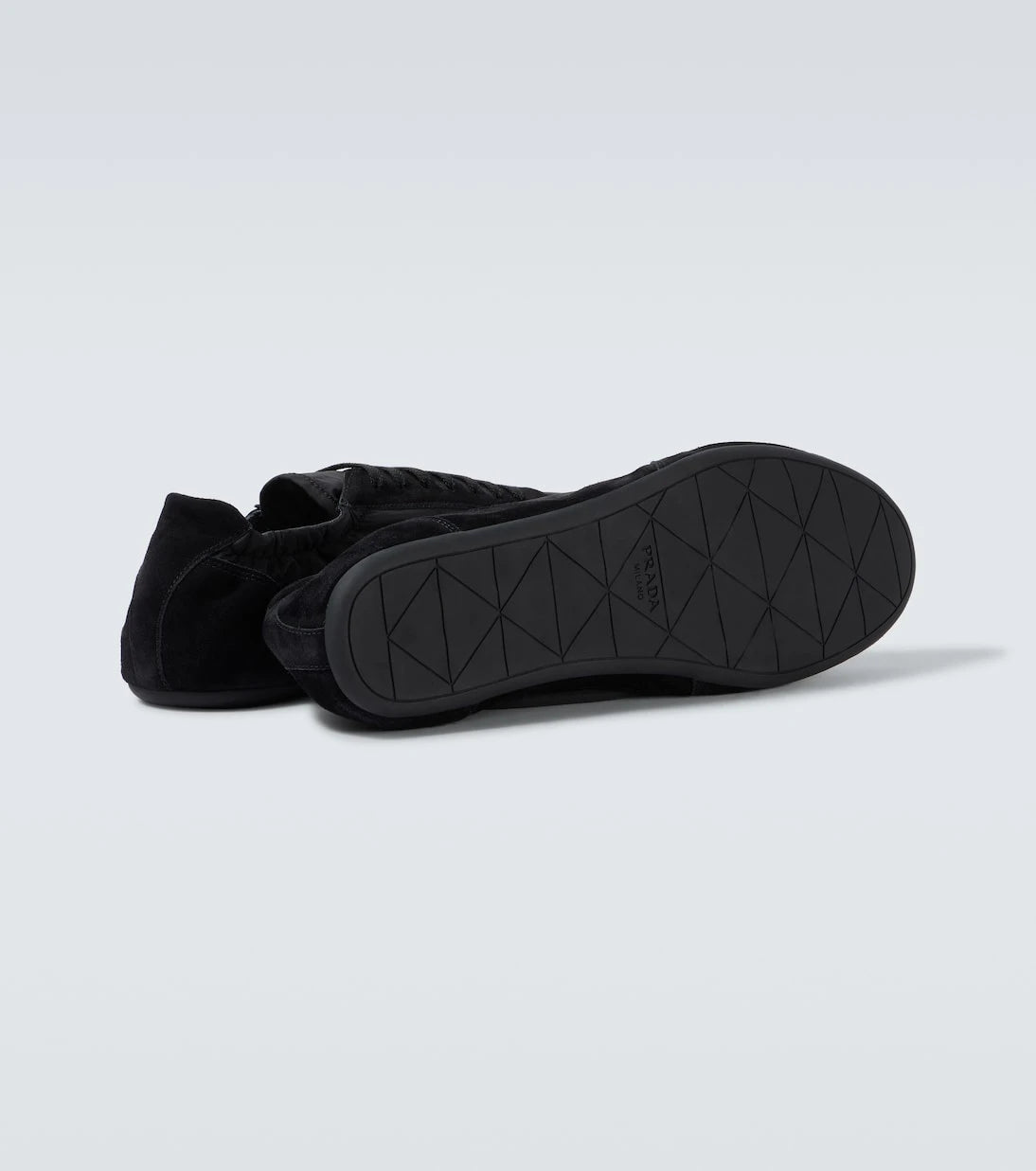 Prada - Collapse Re-Nylon and suede sneakers