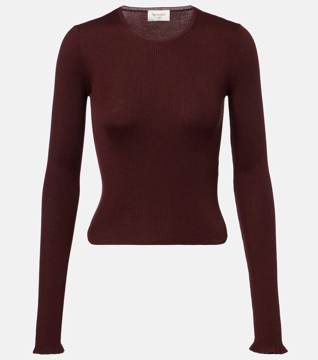 Saint Laurent - Ribbed-knit wool, cashmere, and silk top