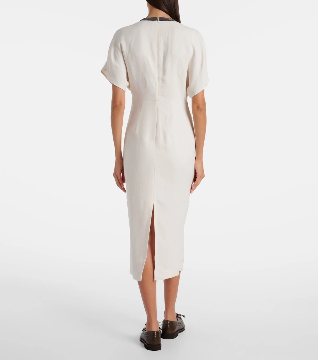 Brunello Cucinelli - Linen-blend midi dress