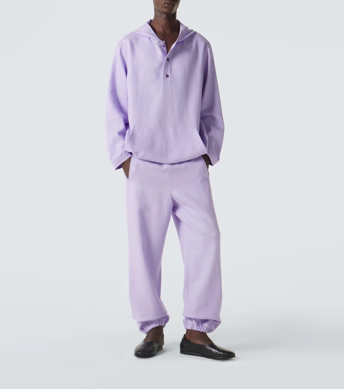 God's True Cashmere - Hooded linen jacket with amethyst