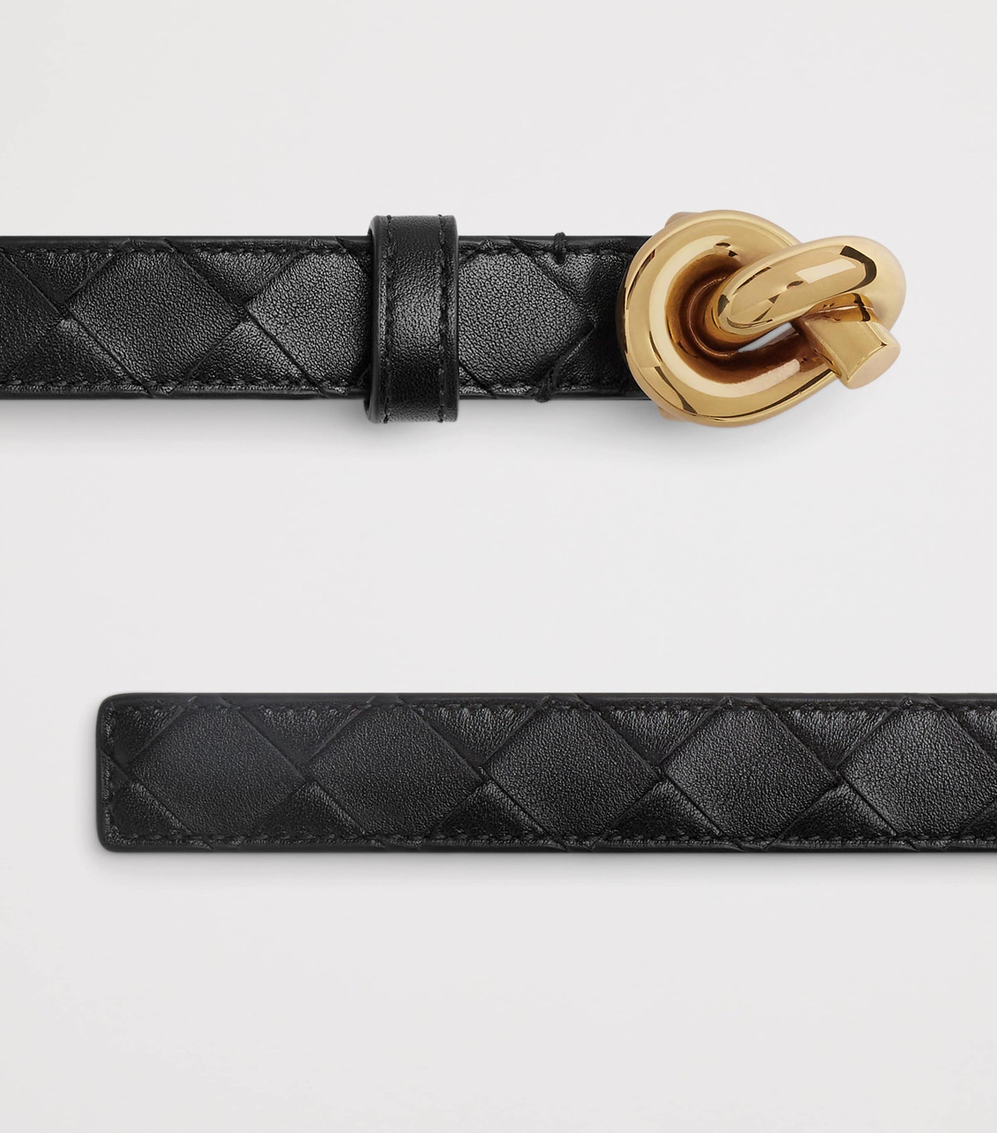 Bottega Veneta Black Leather Knot Belt