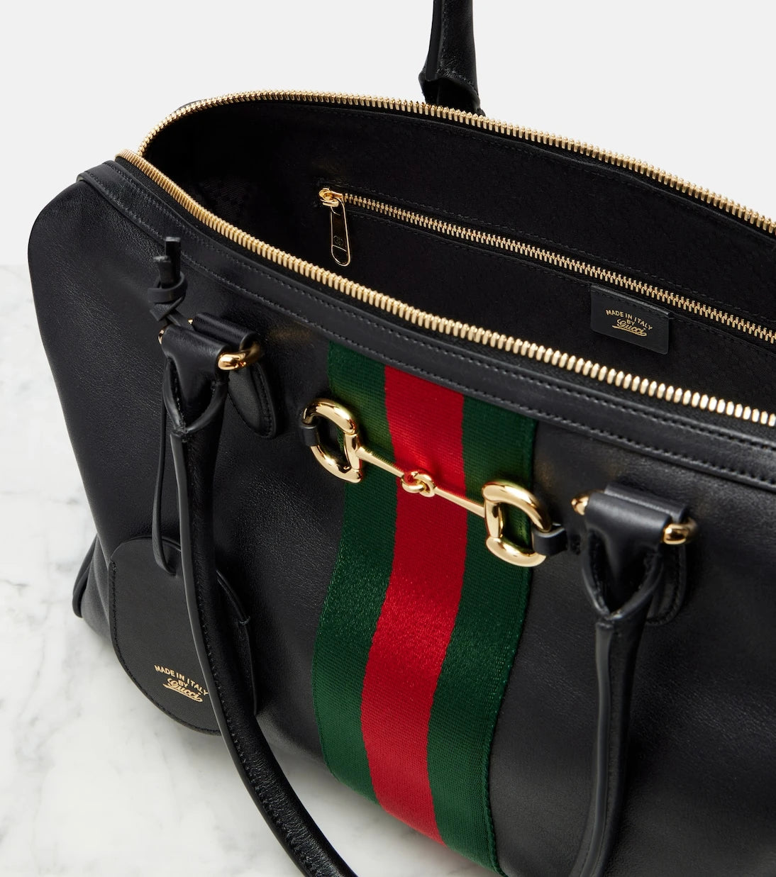 Gucci - Borsetto Large leather bowling bag
