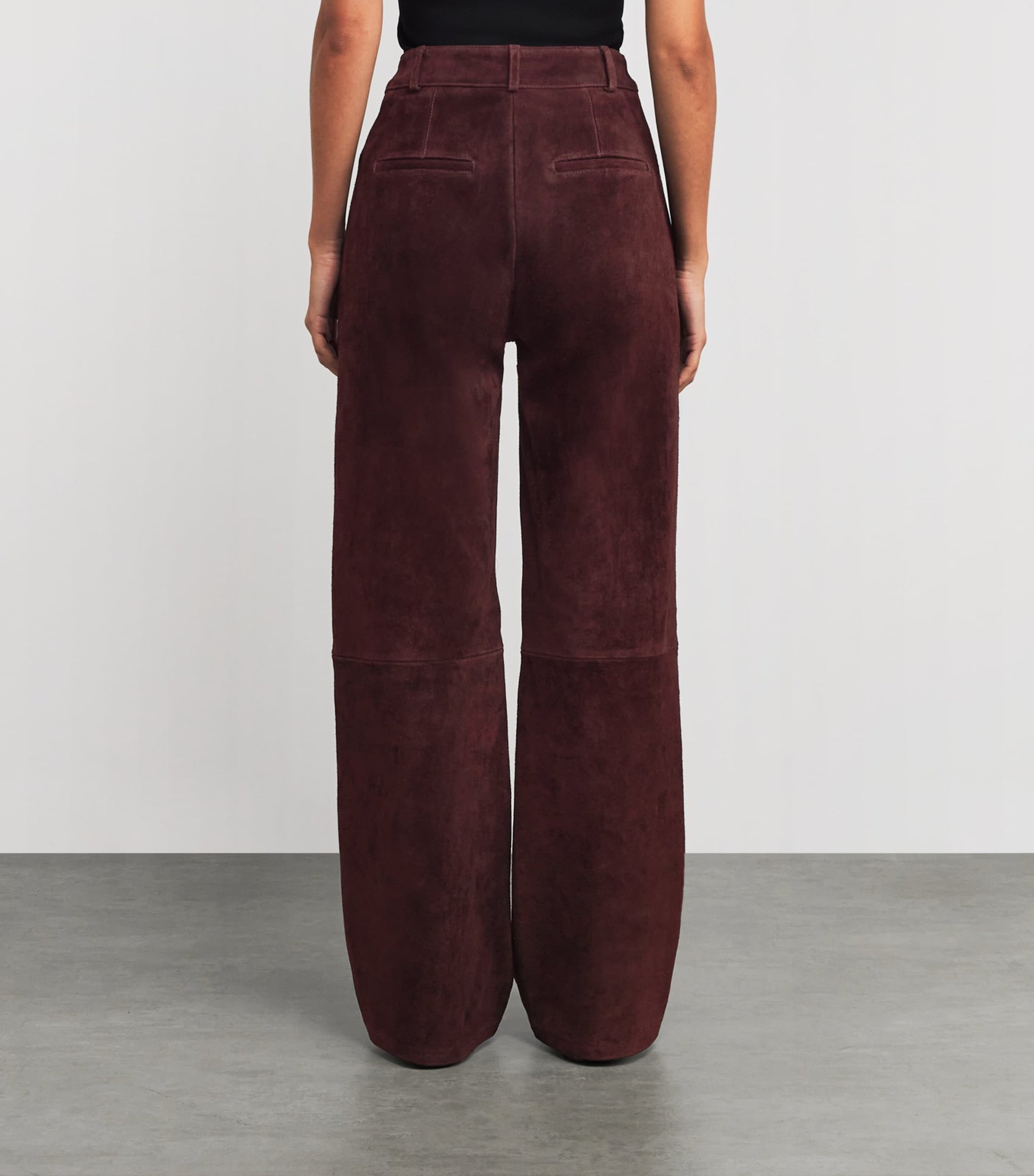 Arma Burgundy Sole Suede Straight Trousers