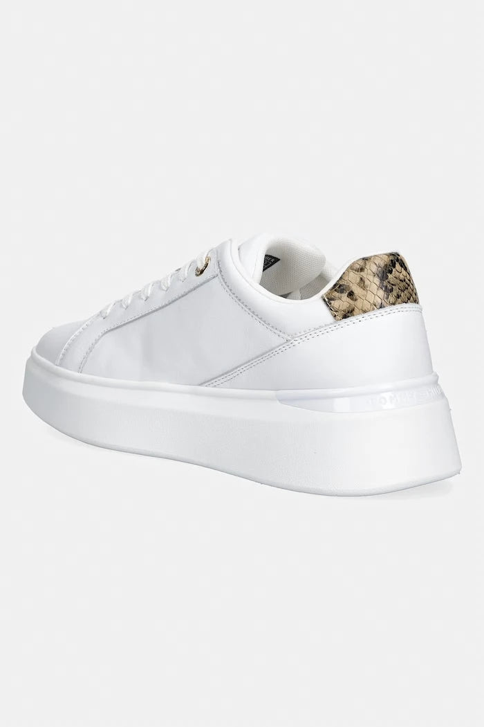 Tommy Hilfiger TH CHIC PLATFORM SNAKE kadın deri spor ayakkabı