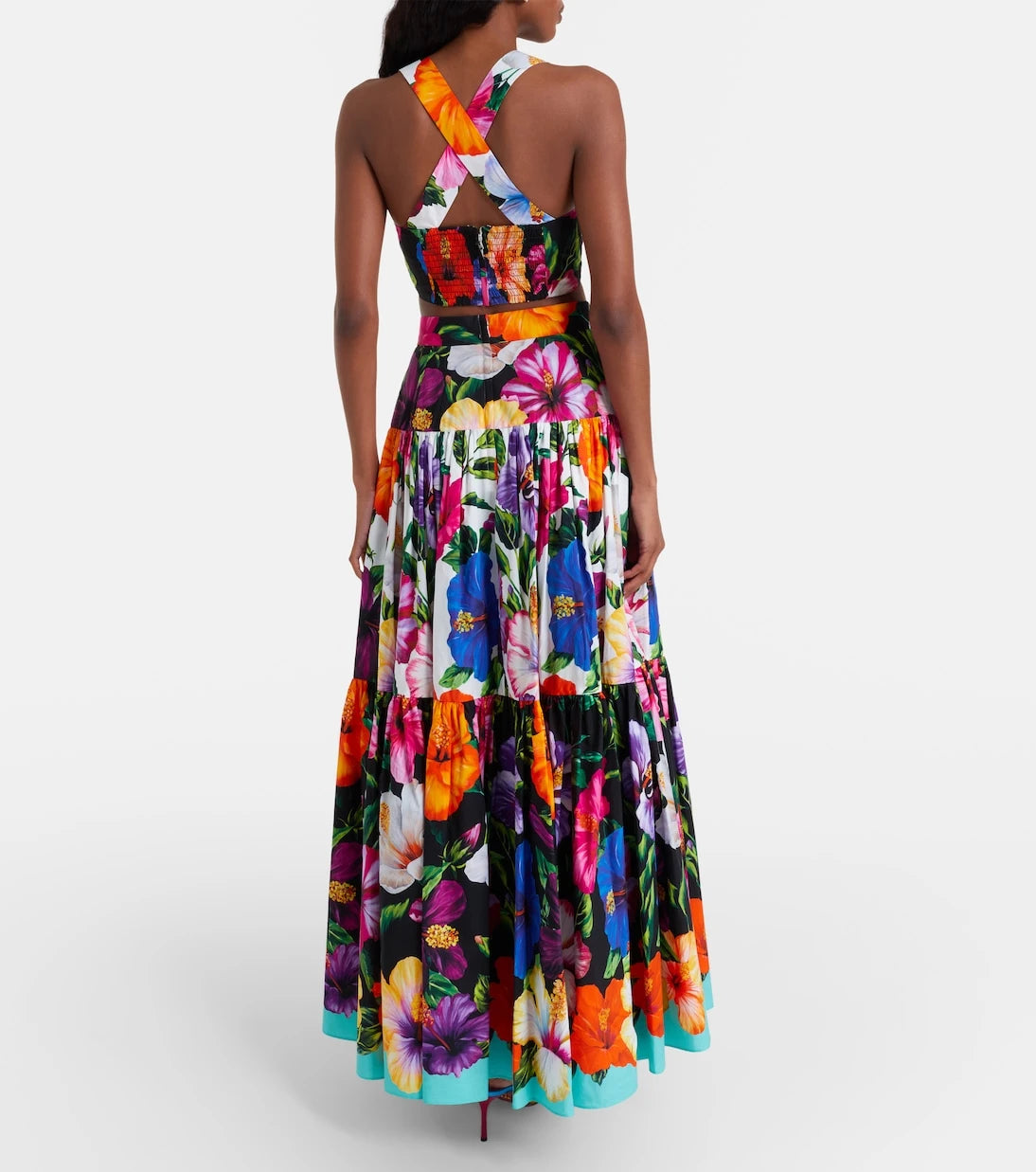 Dolce&Gabbana - Floral tiered cotton maxi skirt
