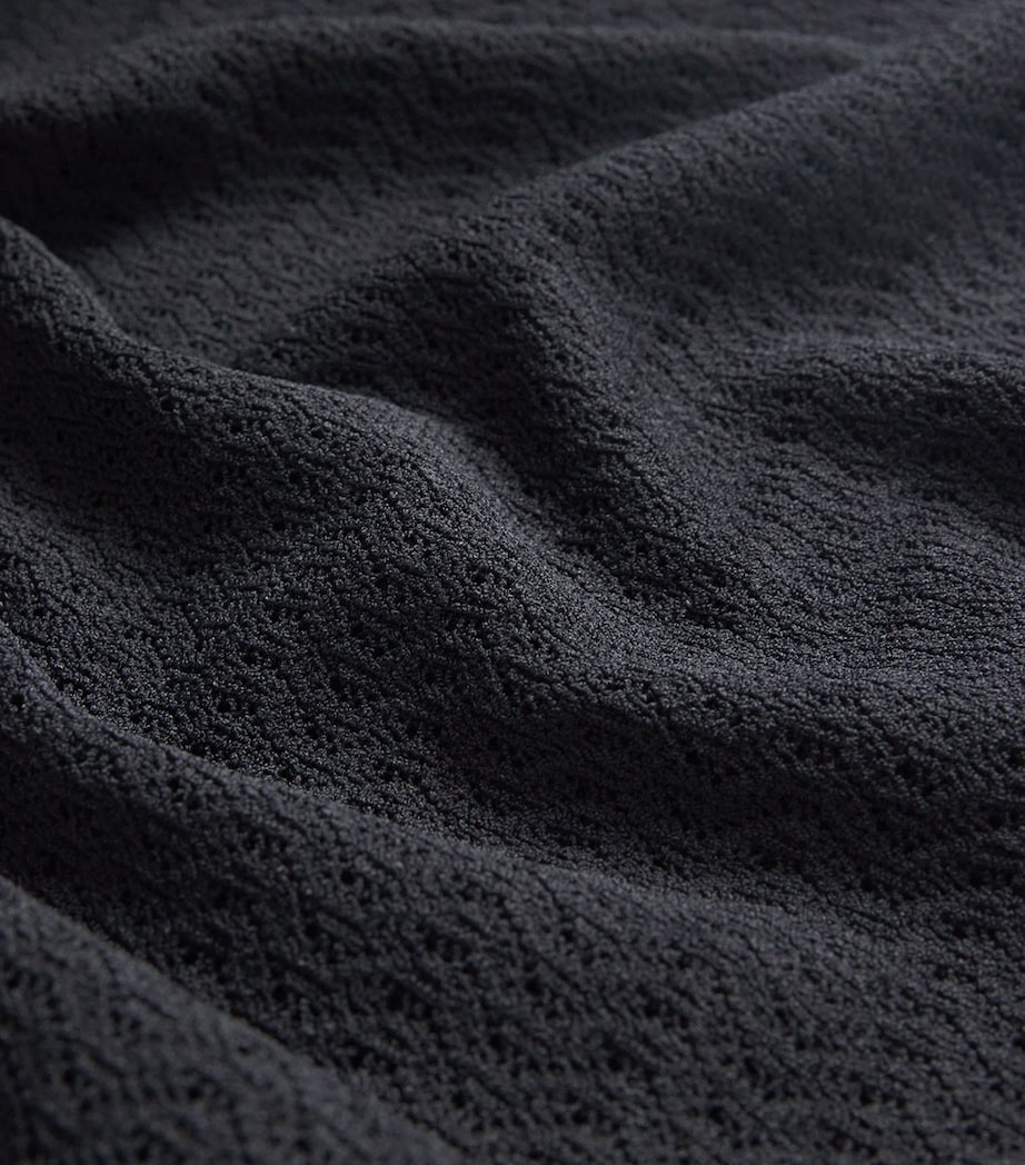 Victoria Beckham Black Knitted Midi Skirt