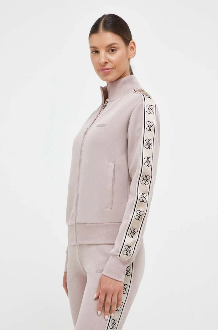Guess fermuarlı kadın pamuklu sweatshirt BRITNEY