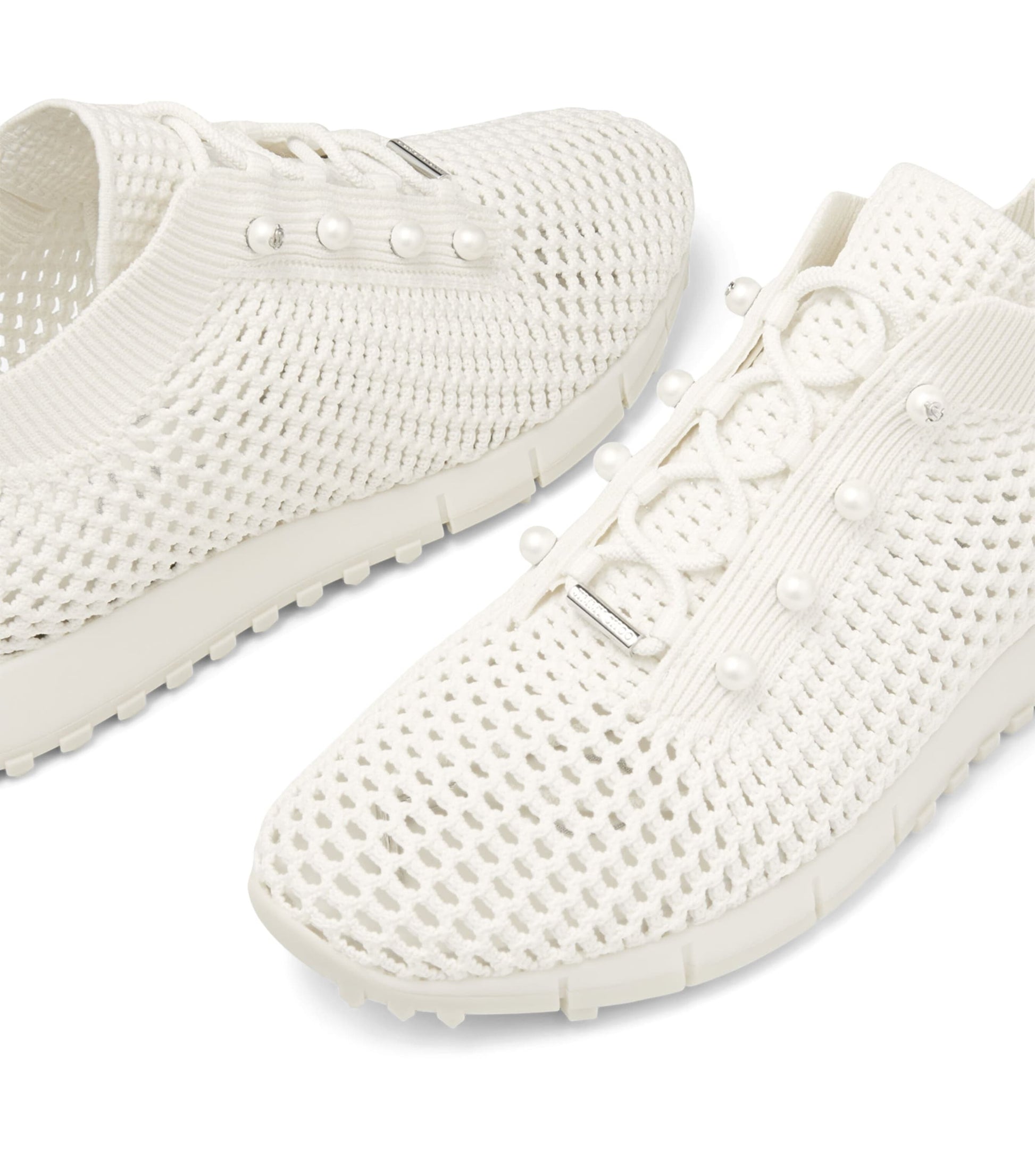 White Embellished Veles Sneakers