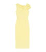 Givenchy Yellow Crepe Draped Midi Dress