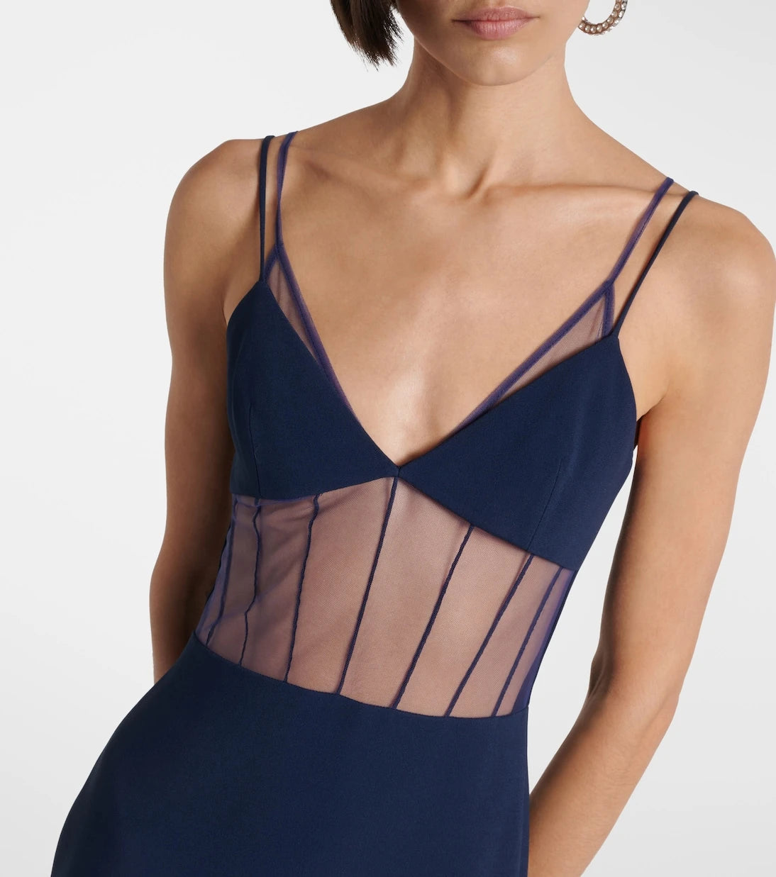 David Koma - Tulle-trimmed bustier dress