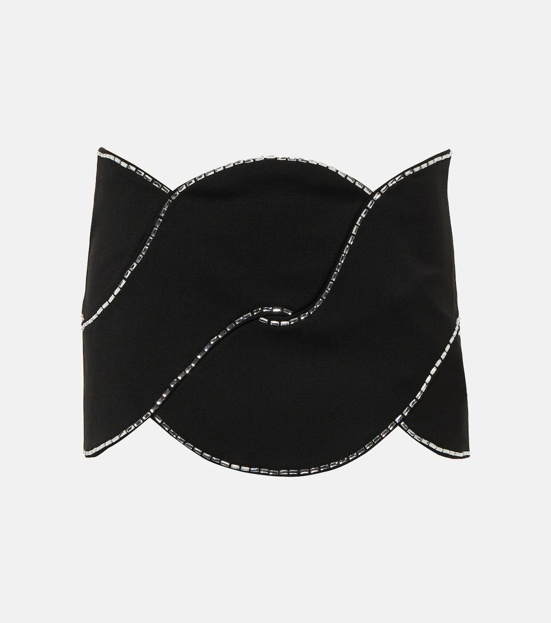 Area - Latticed embellished wool miniskirt