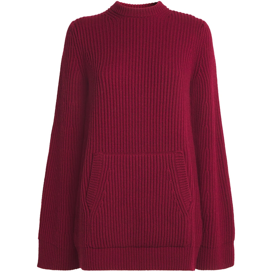 Max Mara Red Wool-Cashmere Mini Dress