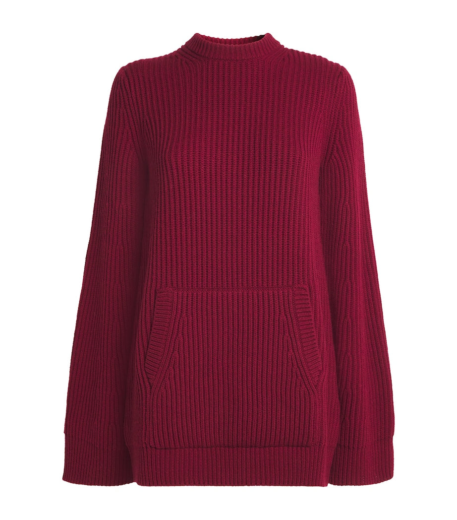 Max Mara Red Wool-Cashmere Mini Dress