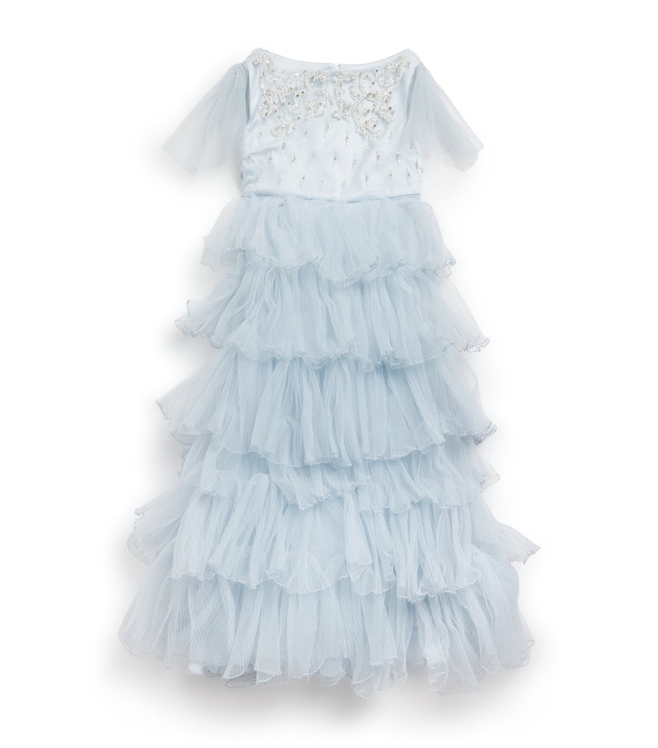 MAISON AVA Blue Ruffled Embellished Dress (2-14 Years)