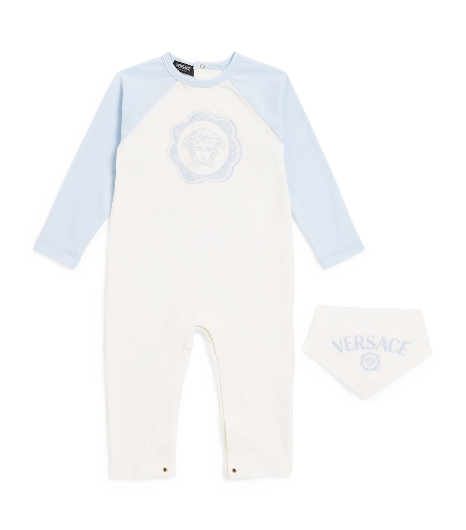 Versace Kids Cotton Logo All-In-One and Bandana Gift Set (1-18 Months)