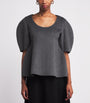 Róhe Grey Wool-Cashmere Peplum Top