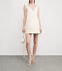 Self-Portrait Ivory Crepe Sequinned Mini Dress