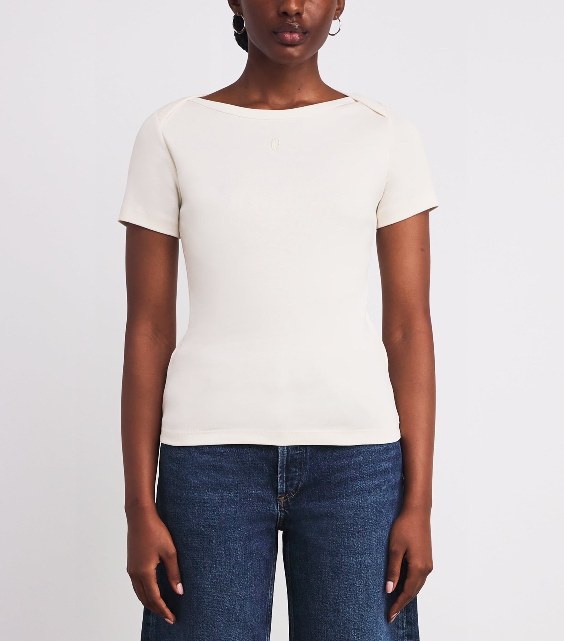 White Cotton Short-Sleeve T-Shirt