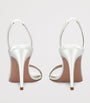 Aquazzura White Satin So Nude Slingback Sandals 85