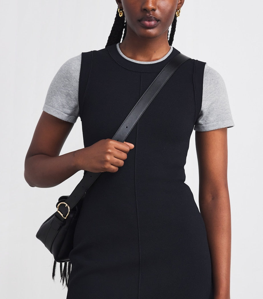 Knit Contrast-Sleeve Mini Dress NAVY BLUE