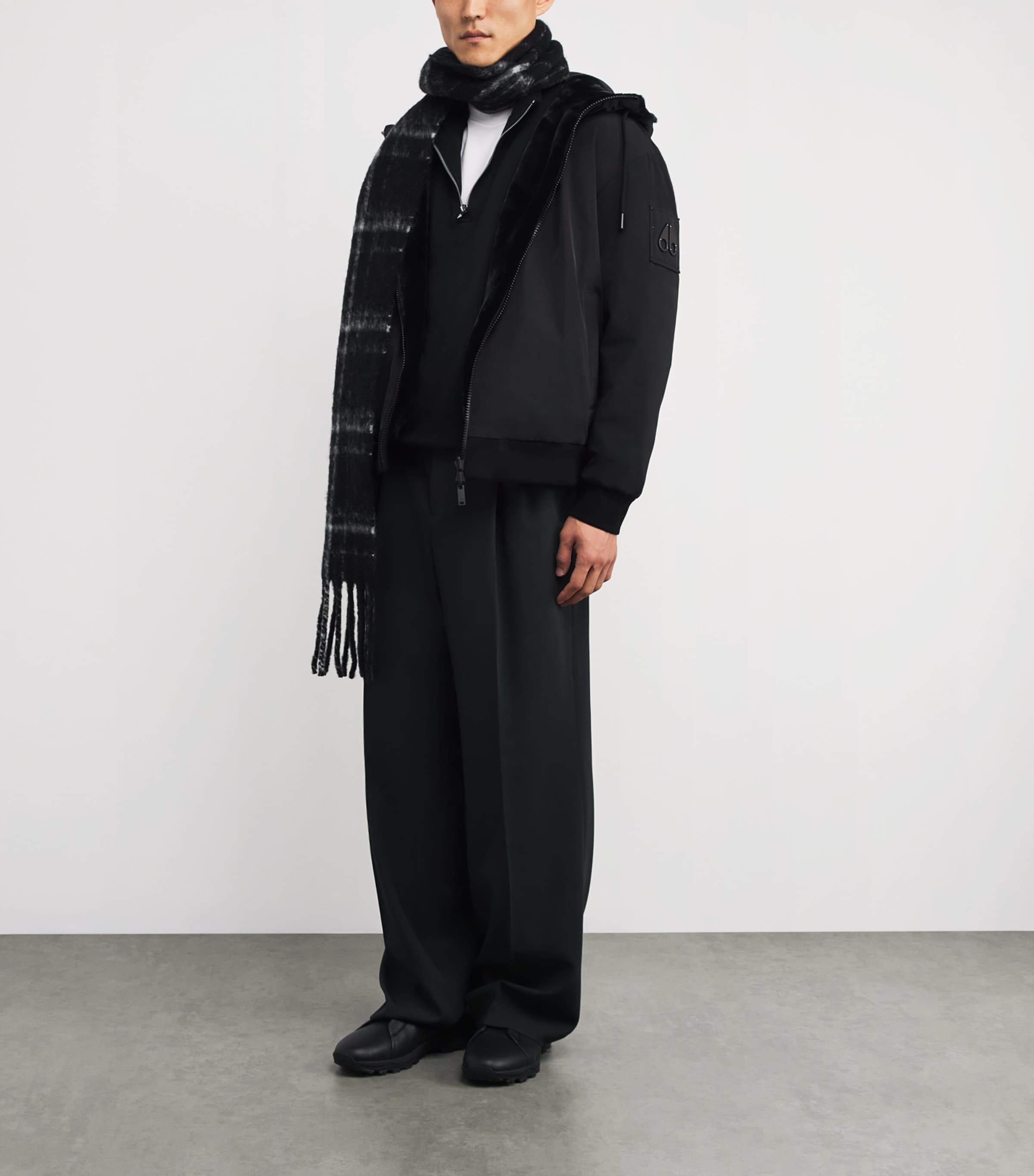 Moose Knuckles Black Reversible Roland Bunny Bomber Jacket