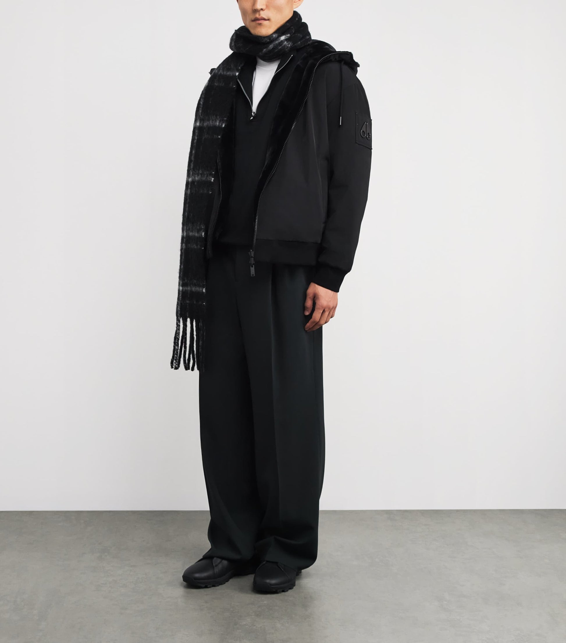 Moose Knuckles Black Reversible Roland Bunny Bomber Jacket