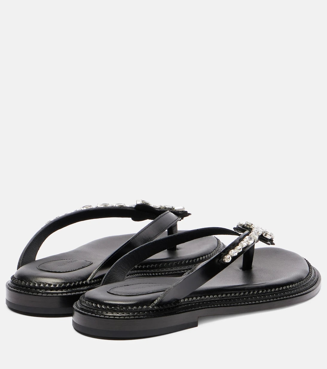Simone Rocha - Embellished leather thong sandals