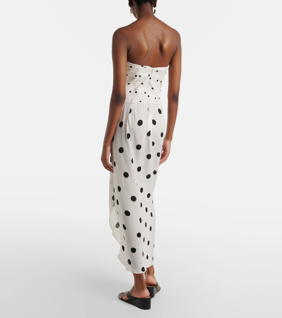Adriana Degreas - Draped polka-dot bustier dress