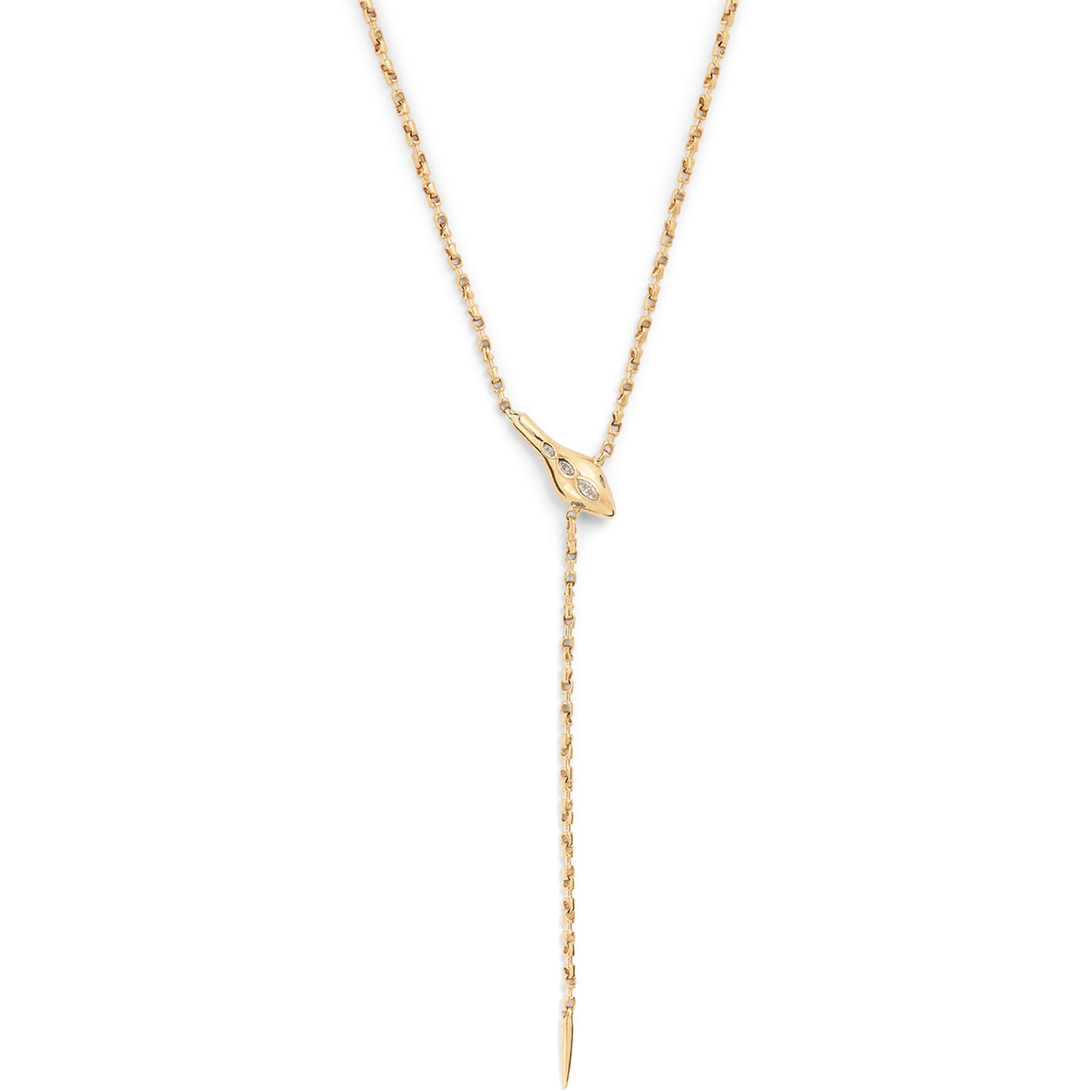 Yellow Gold and Diamond Snake Necklace