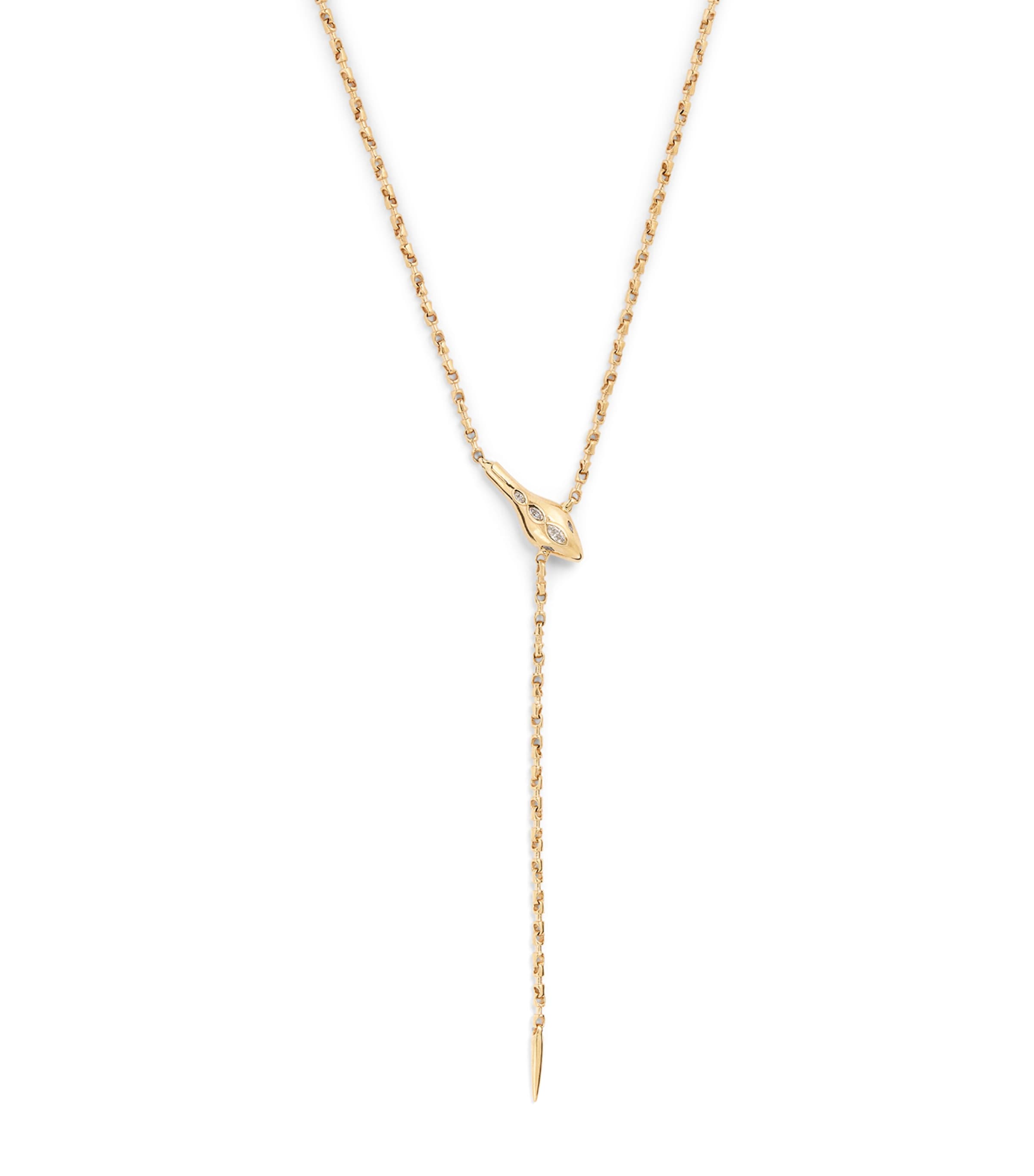 Yellow Gold and Diamond Snake Necklace