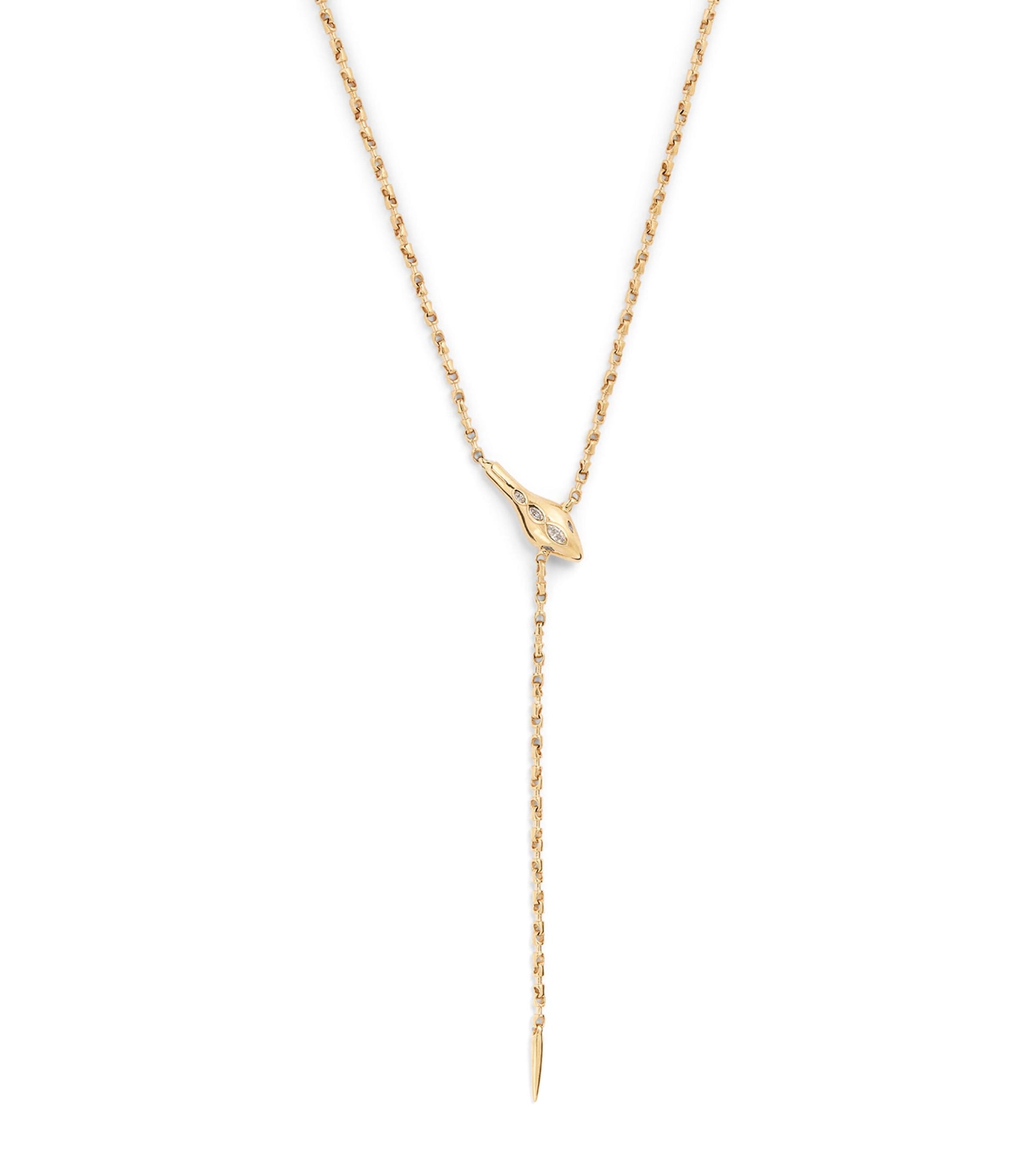 Yellow Gold and Diamond Snake Necklace