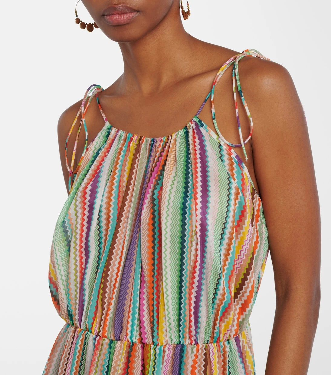 Missoni - Zigzag cotton and silk maxi dress