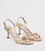 Gold Elsy 70 Metallic Leather Sandals
