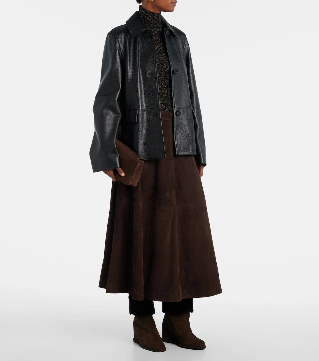 Yves Salomon - Shearling-lined suede wedge ankle boots