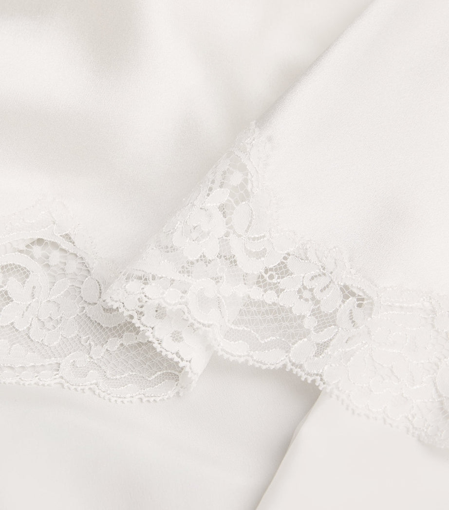 Gilda & Pearl Ivory Silk Lace-Trim In My Boudoir Short Nightdress