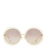 Gold Round Carlina Sunglasses