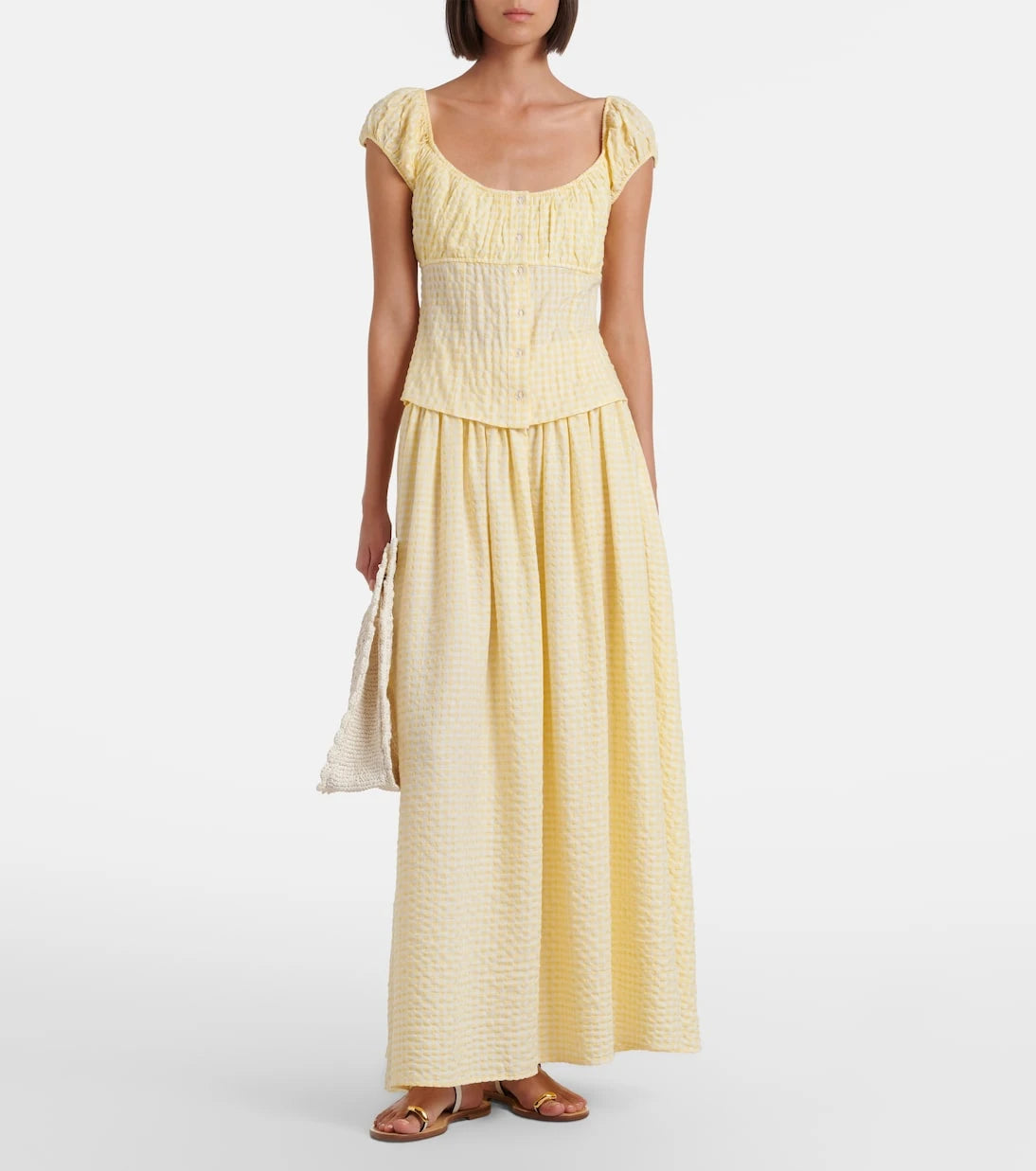 Montce - Millie gingham cotton maxi skirt