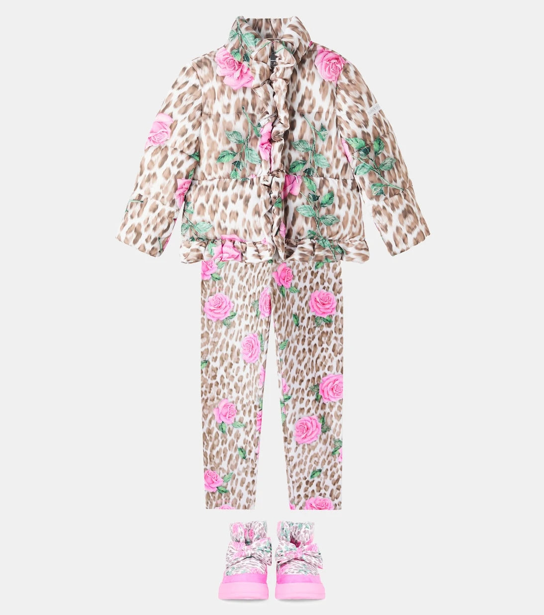 Monnalisa - Printed bow-detail boots
