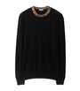 Burberry Black Wool Check-Trim Sweater